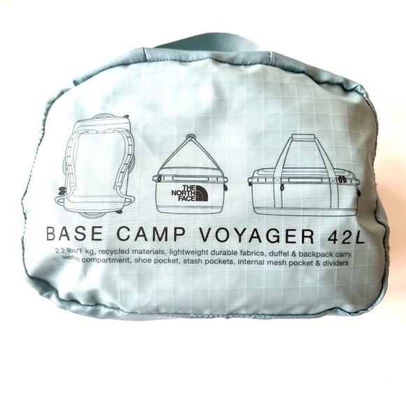 The North Face Base Camp Voyager Duffel 42L Tourmaline Blue/Aviator Navy - Picture 5 of 6